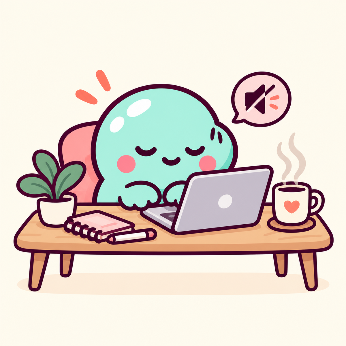 Malloo illustration: Quiet desk moment